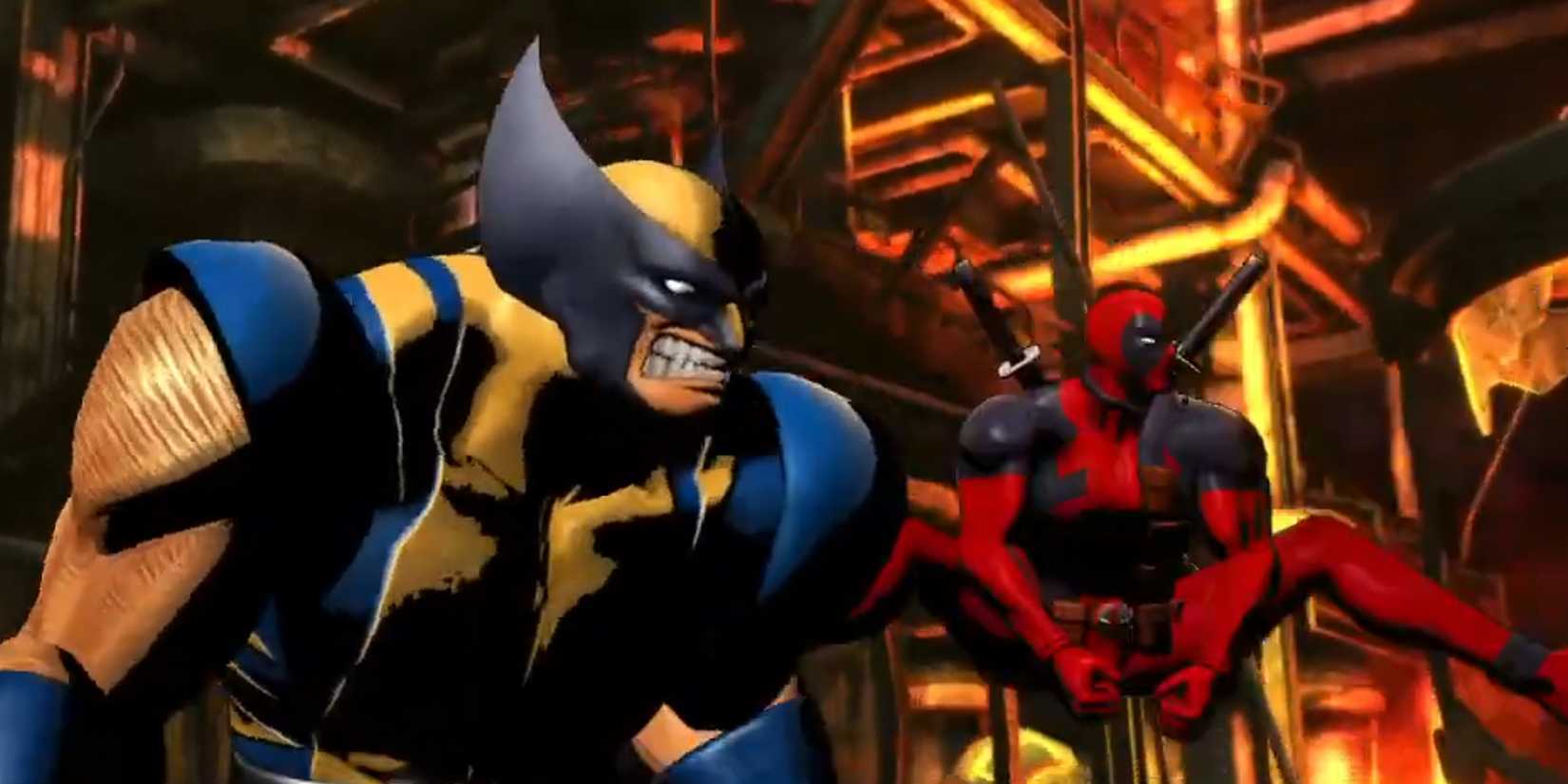 Screenshot of Wolverine and Deadpool in Ultimate Marvel VS Capcom 3