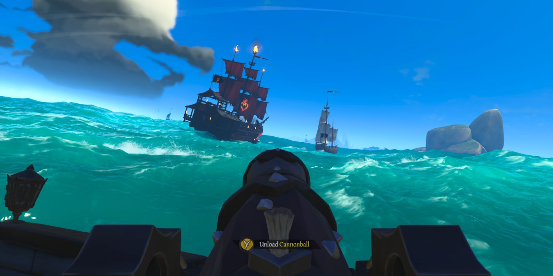 sea of thieves the burning blade chased by player ships