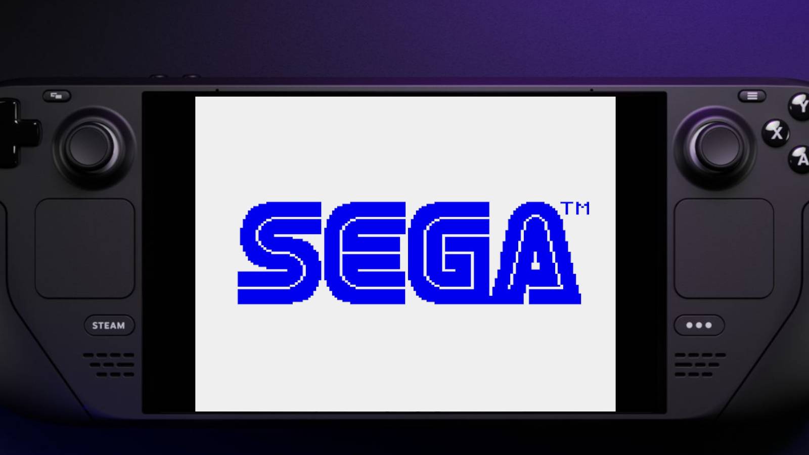Sega logo on the Steam Deck