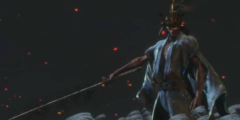 Isshin The Sword Saint in Sekiro Shadows Die Twice holding a weapon