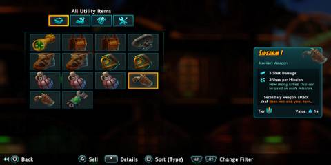 Sidearm 1 utility item in SteamWorld Heist 2