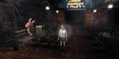 Heather Mason standing outside Lakeside Amusement Park