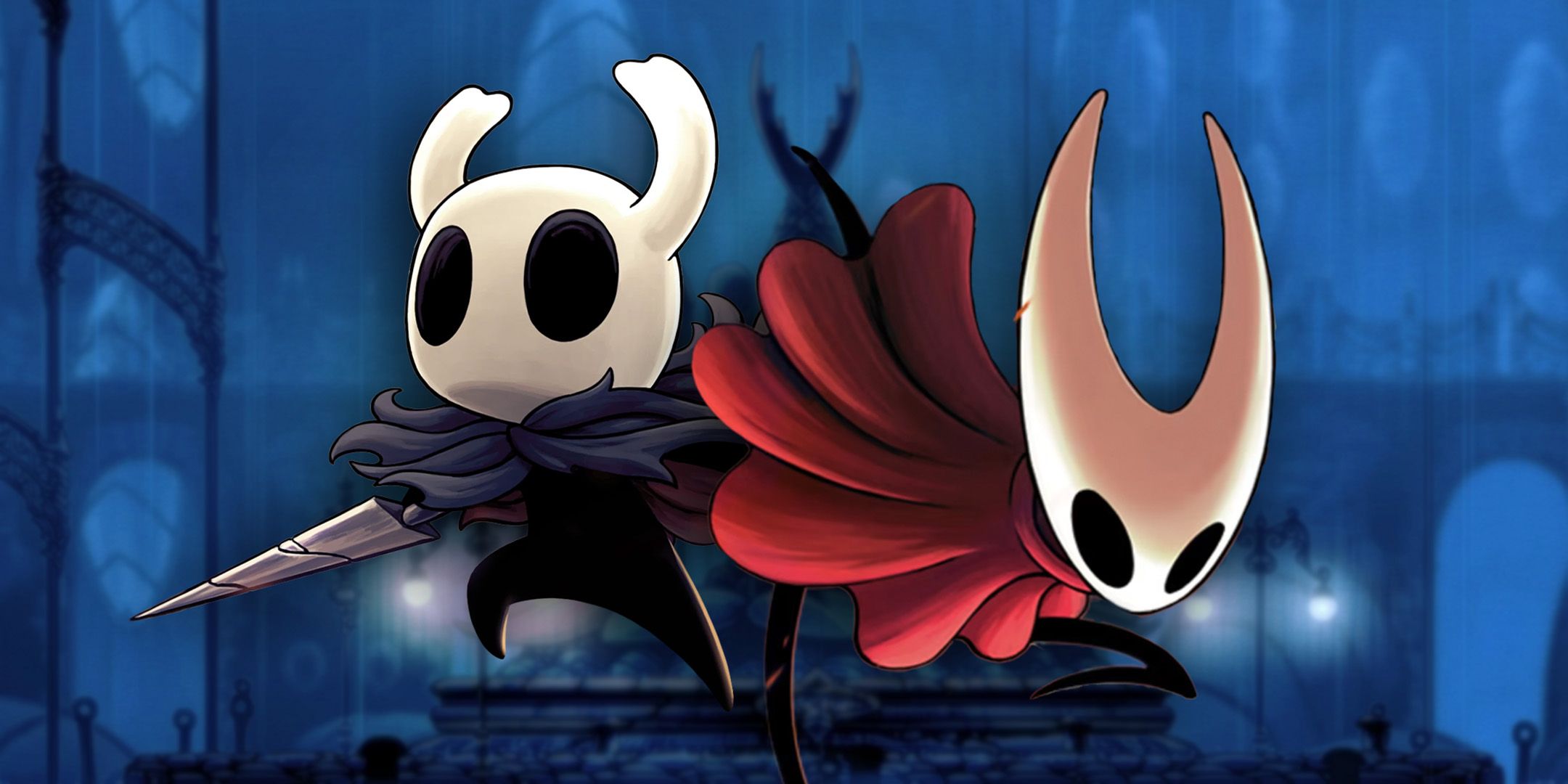 Knight and Hornet from Hollow Knight in Hallownest