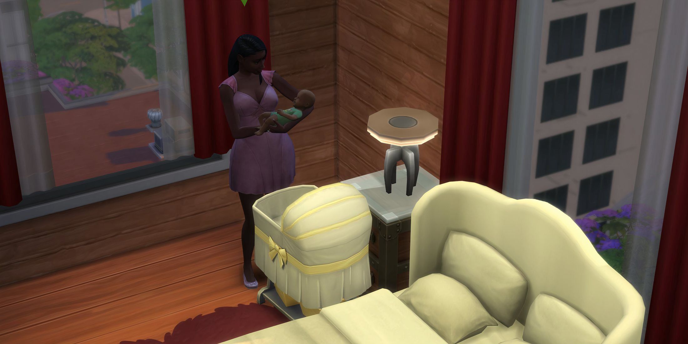 Sim -mom who holds a newborn The Sims 4