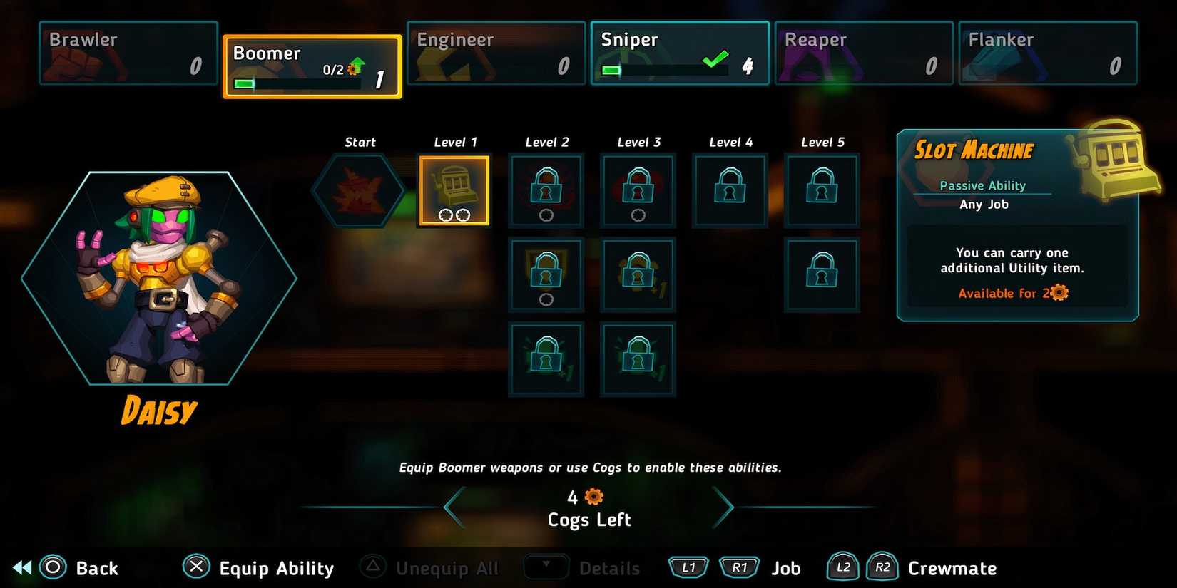 Slot Machine skill in SteamWorld Heist 2