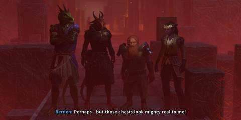 Party members in dialogue during The Dark Castle quest