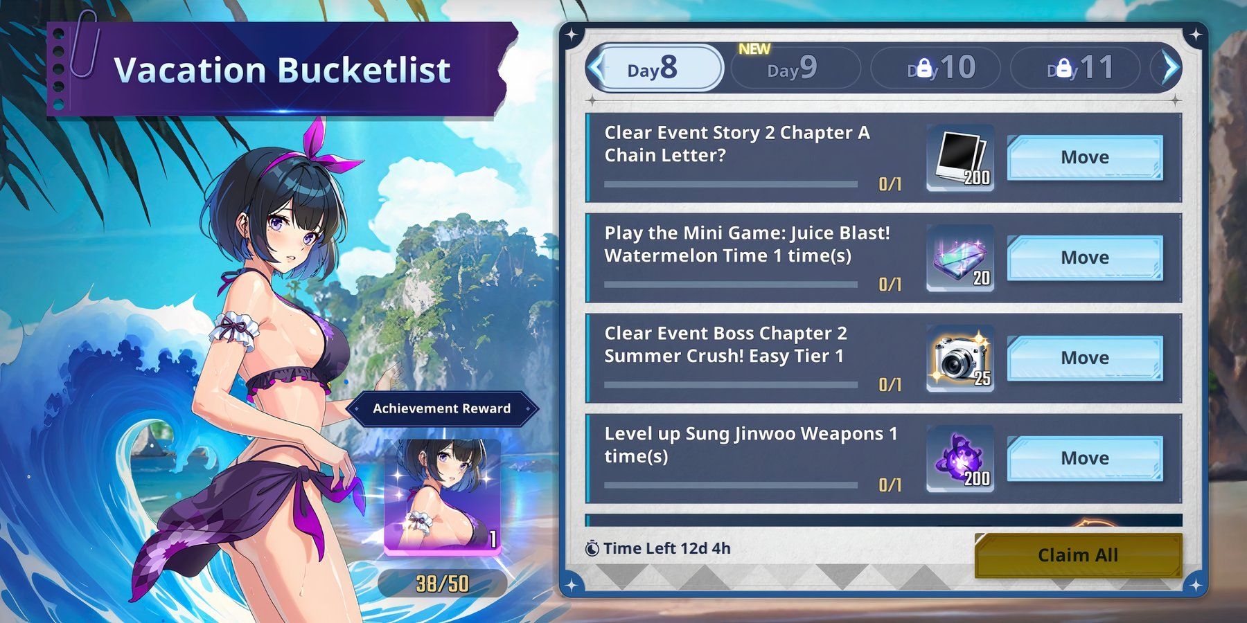 Solo Leveling Arise Summer Vacation Event Bucketlist