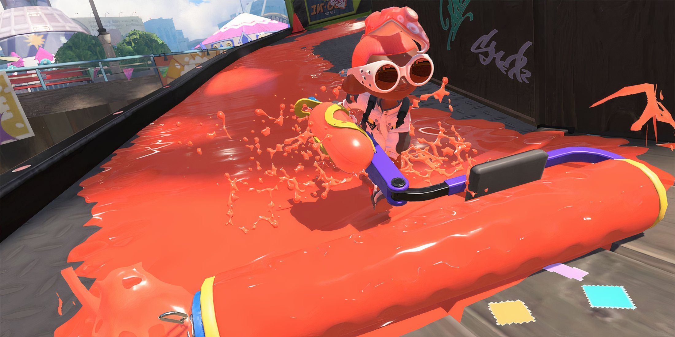 splatoon octoling running with roller