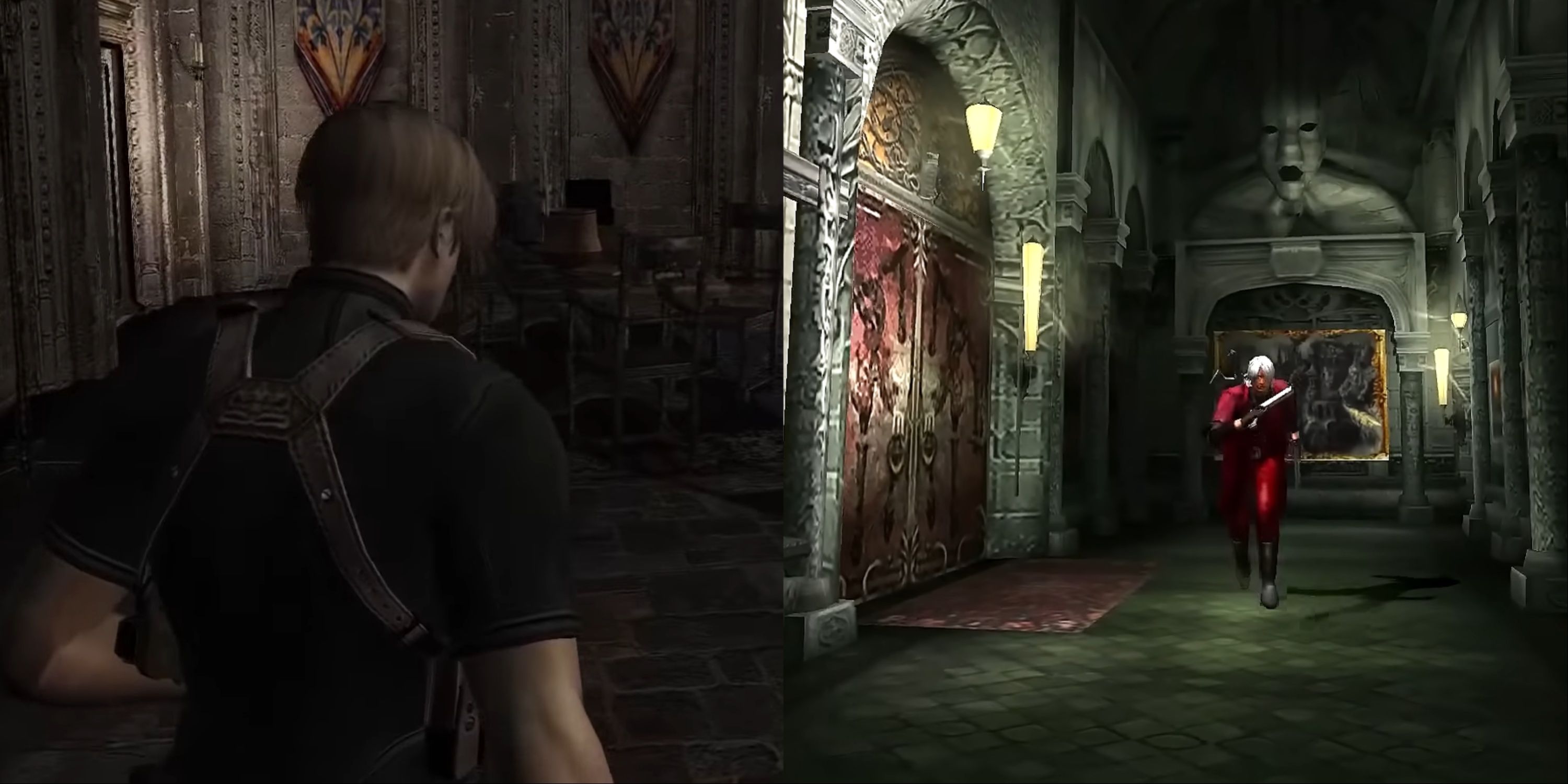 Split image of Resident Evil 4 and Devil May Cry