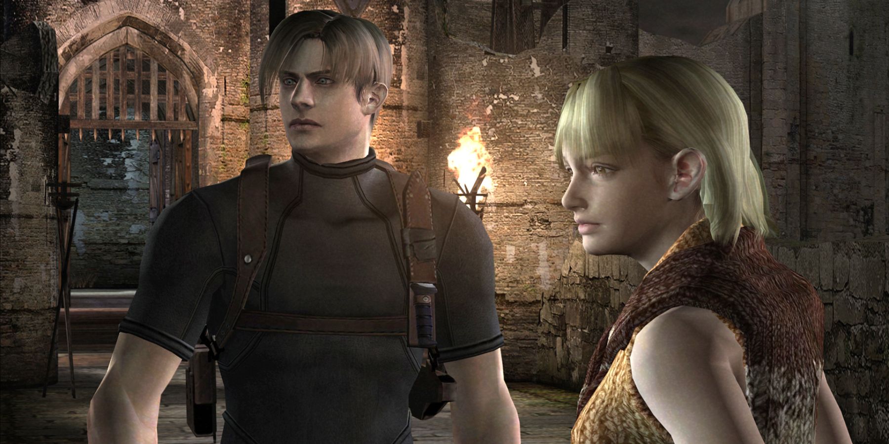 Leon and Ashley in Resident Evil 4 on Nintendo Switch