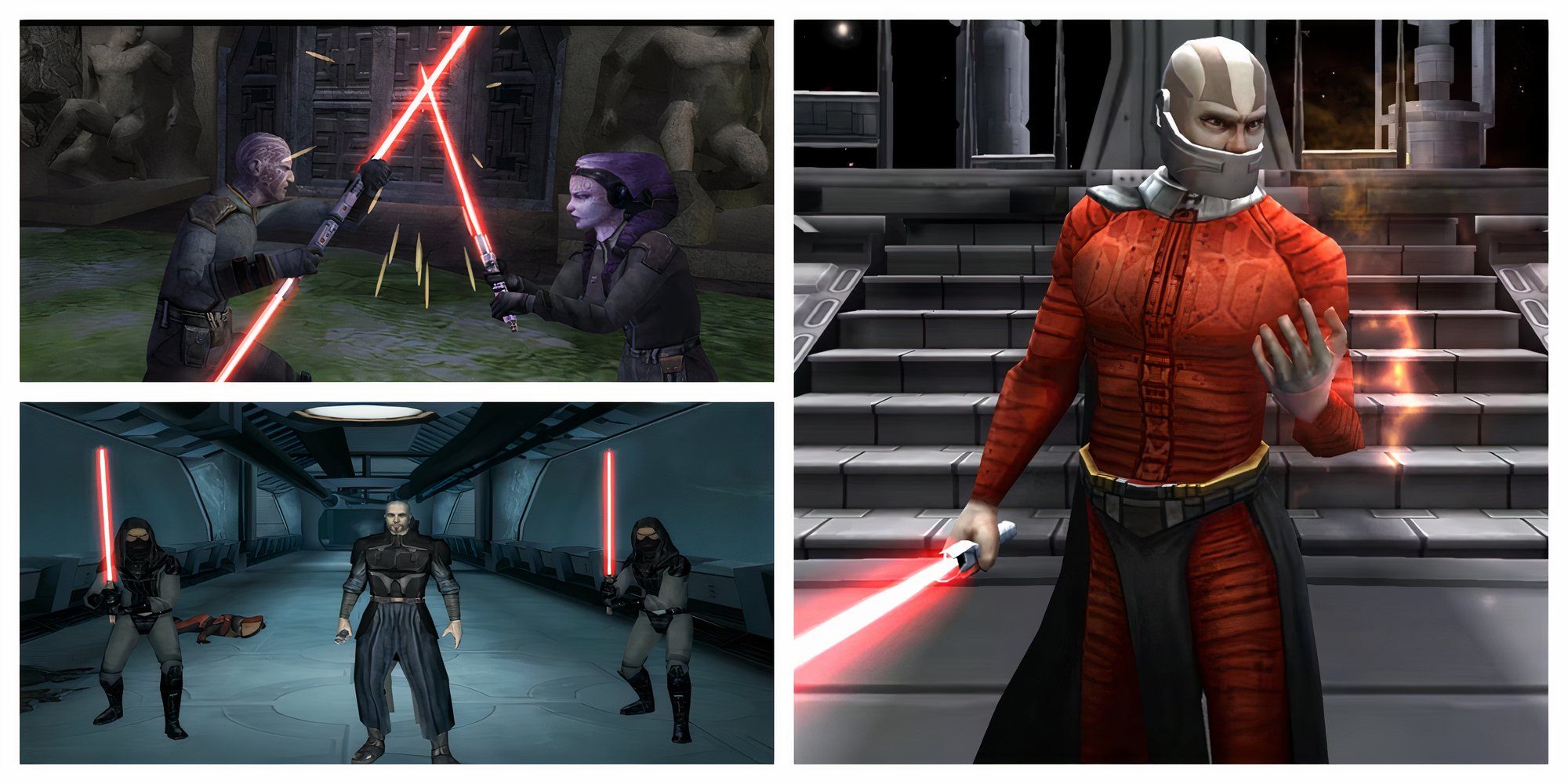 Sith wielding lightsabers - Darth Malak, Bandon and Uthar Wynn