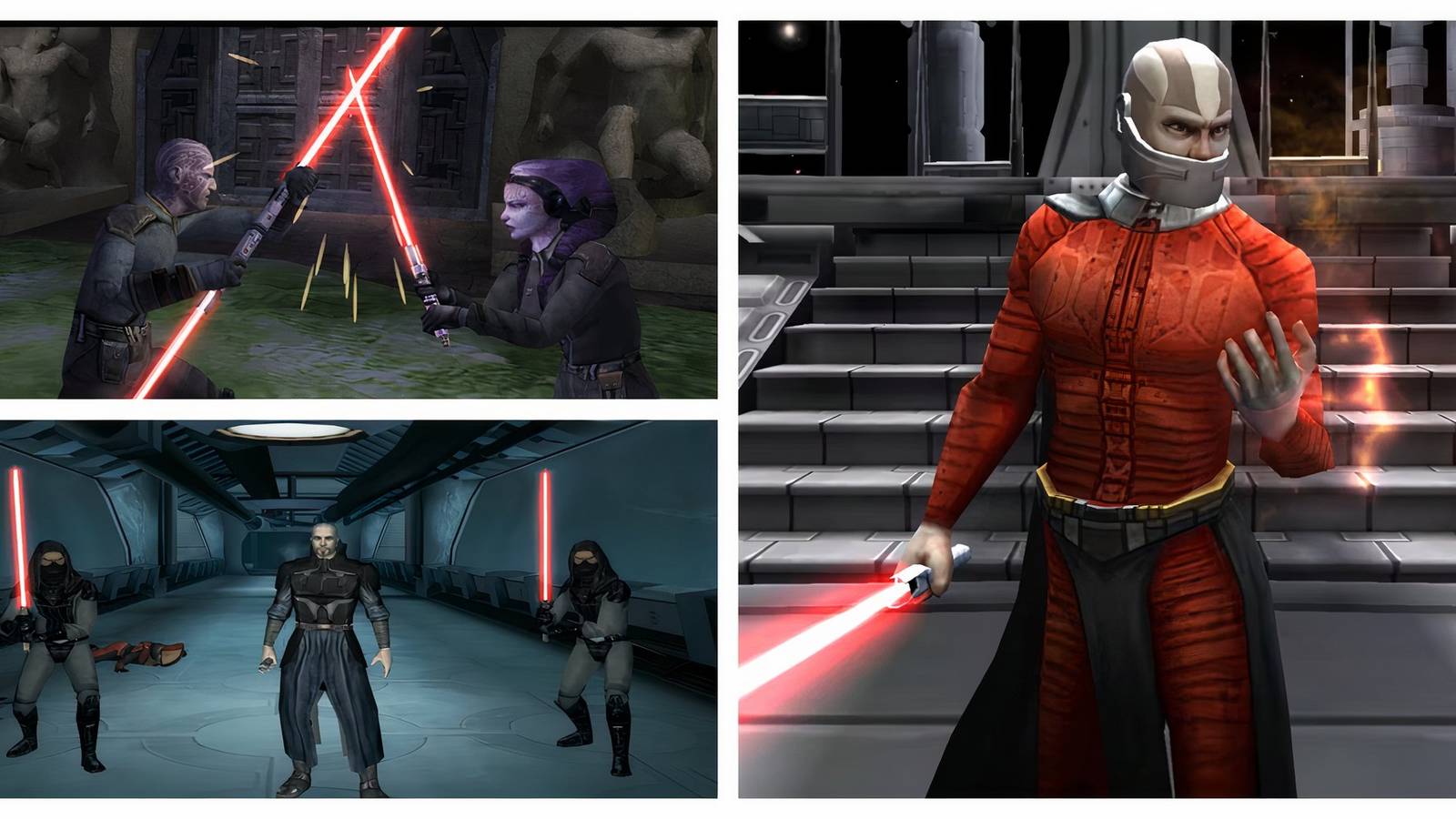 Sith wielding lightsabers - Darth Malak, Bandon and Uthar Wynn