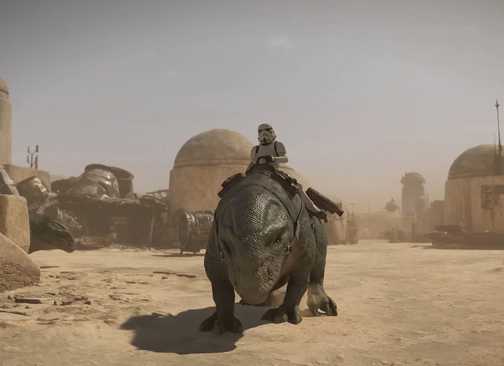 Kreator LEGO Ubah Set Anak Anjing Golden Retriever Jadi Gurun Tatooine Star Wars Lengkap dengan Bantha dan Landspeeder 12 star-wars-outlaws-game-rant-advance-tatooine-7