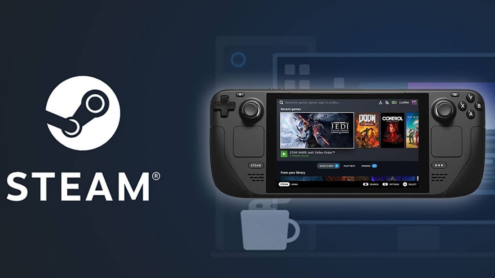 Steam Deck Steam Store coffee cup