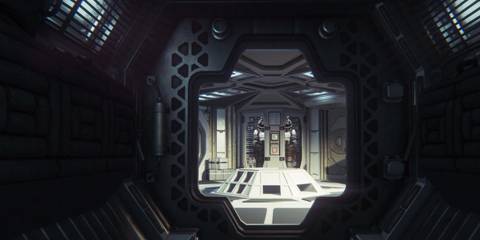 A shot of a hall in Alien: Isolation