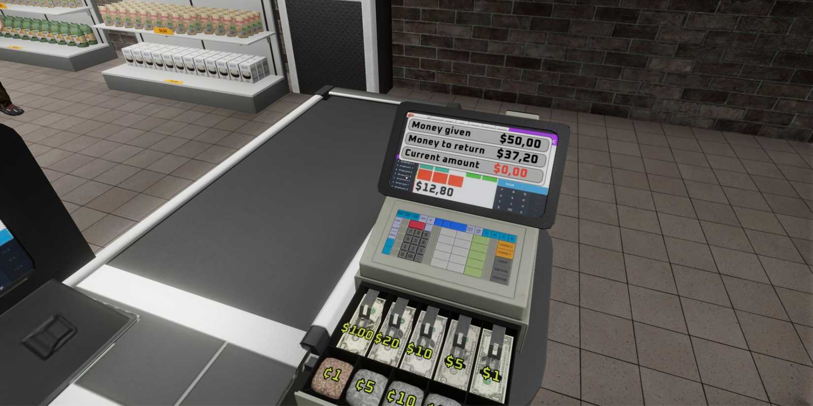 A checkout in Supermarket Together