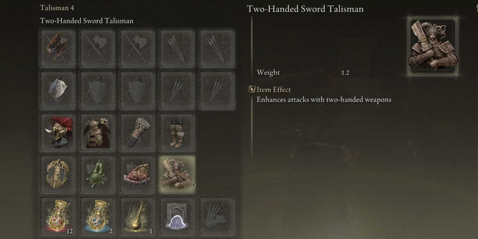 talismans for anvil hammer build in elden ring
