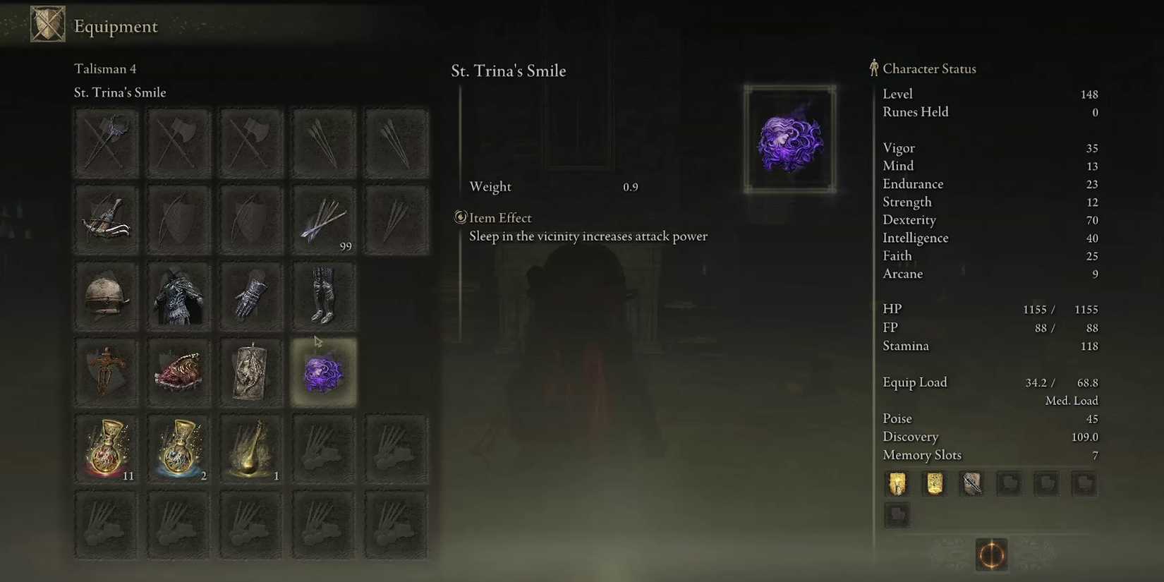 talismans for Thiollier's Hidden Needle in elden ring shadow of the erdtree