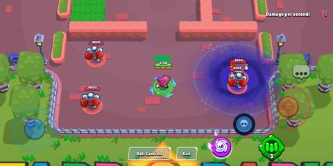 Tara's portal pulling two robots into its centre in Brawl Stars