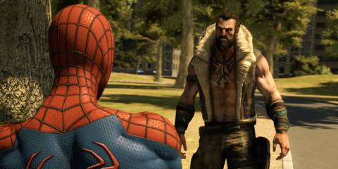 Spider-Man meeting with Kraven The Hunter in The Amazing Spider-Man 2