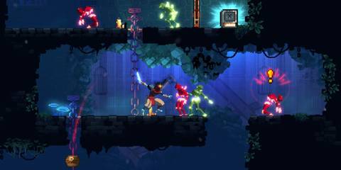 The Dead Cells Protagonist Cutting Down Enemies