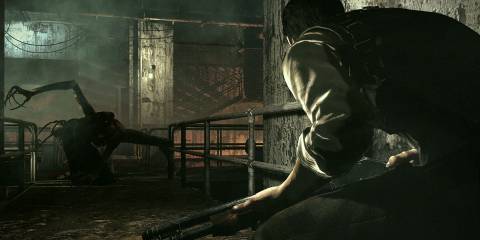 Sebastian being chased by Laura in The Evil Within