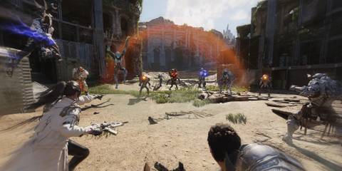 A group of Descendants take on a horde of enemies in The First Descendant