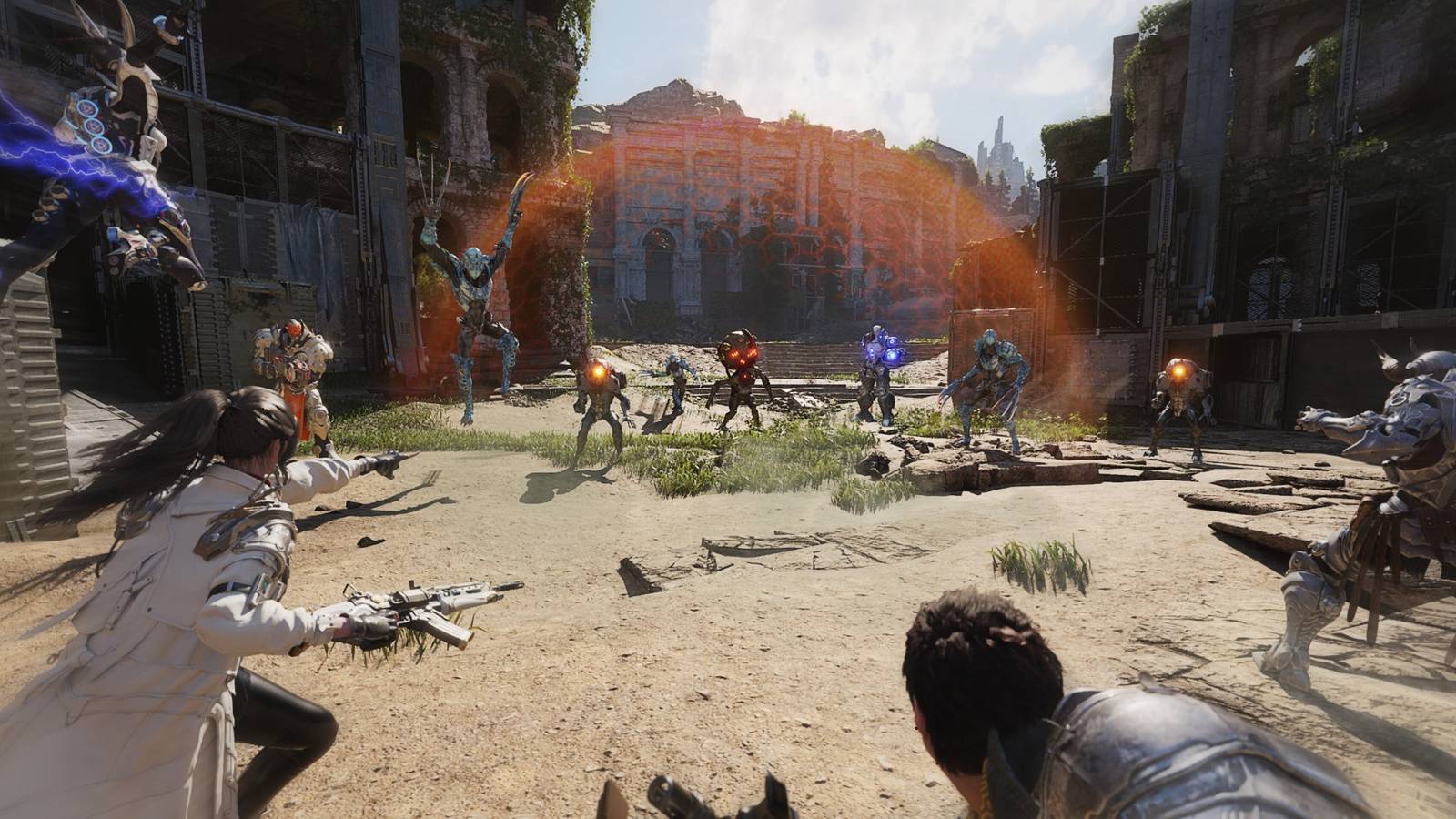 A group of Descendants take on a horde of enemies in The First Descendant