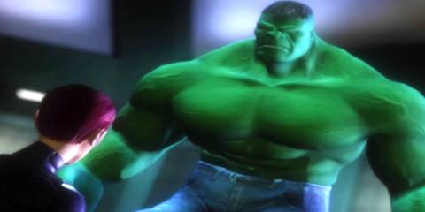 Hulk defeating Mercy in The Incredible Hulk: Ultimate Destruction