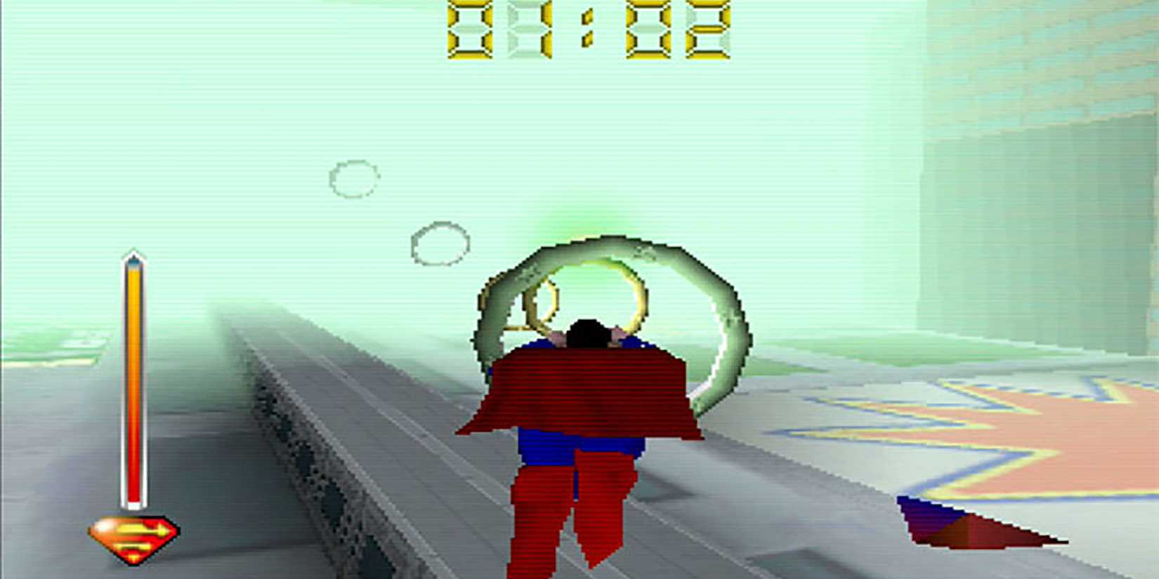 Superman flying in The New Superman Adventures 1999