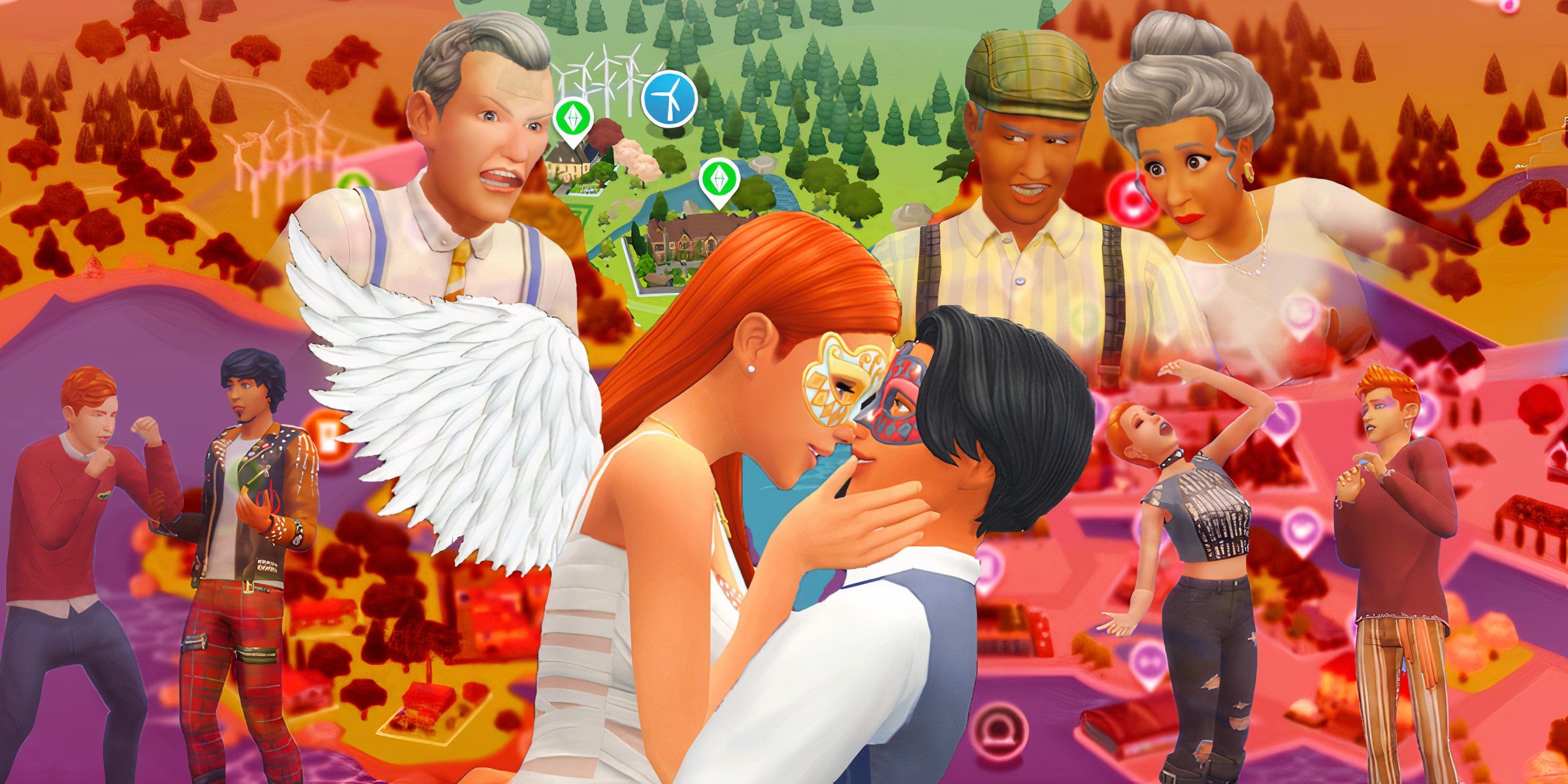 Two Sims in love despite clashing families, a Forbidden Love storyline