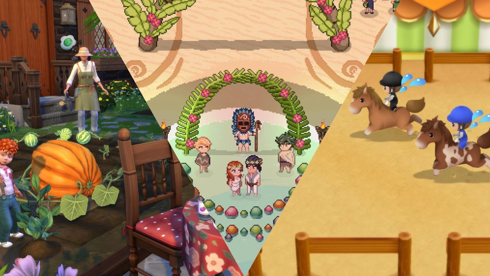 The Sims 4, Roots of Pacha and Story of Seasons cover