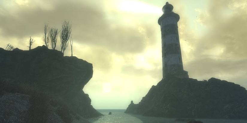 The Sun Setting Behind The Point Lookout Lighthouse