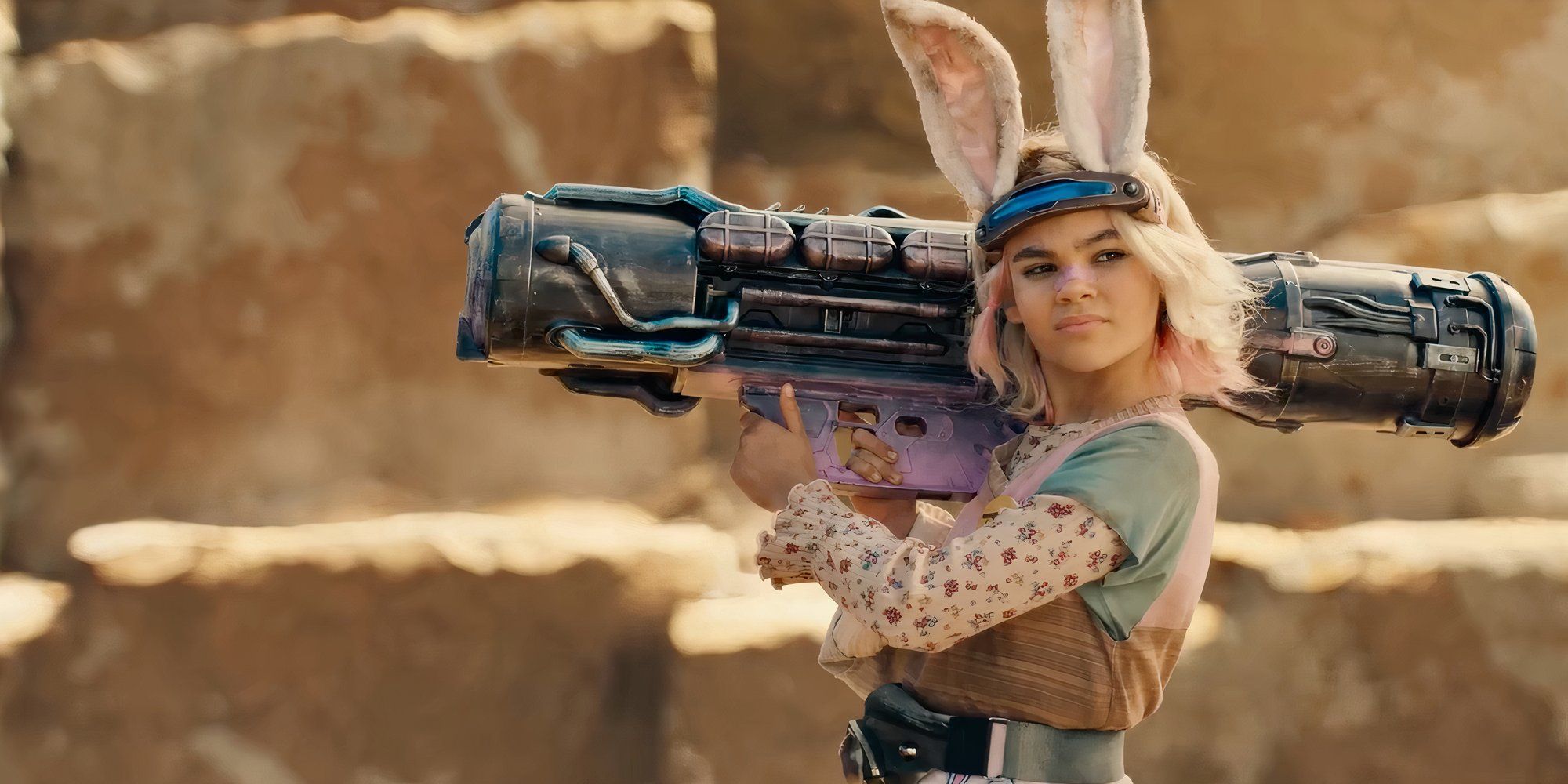 Little Tina with a rocket launcher in the movie Borderlands