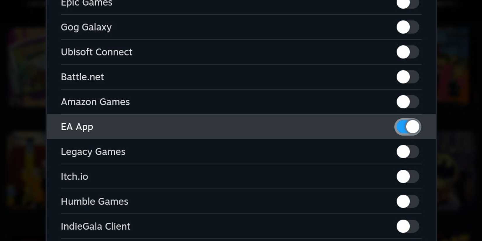 Toggle on the EA Games App on the Steam Deck with NonSteamLauncher