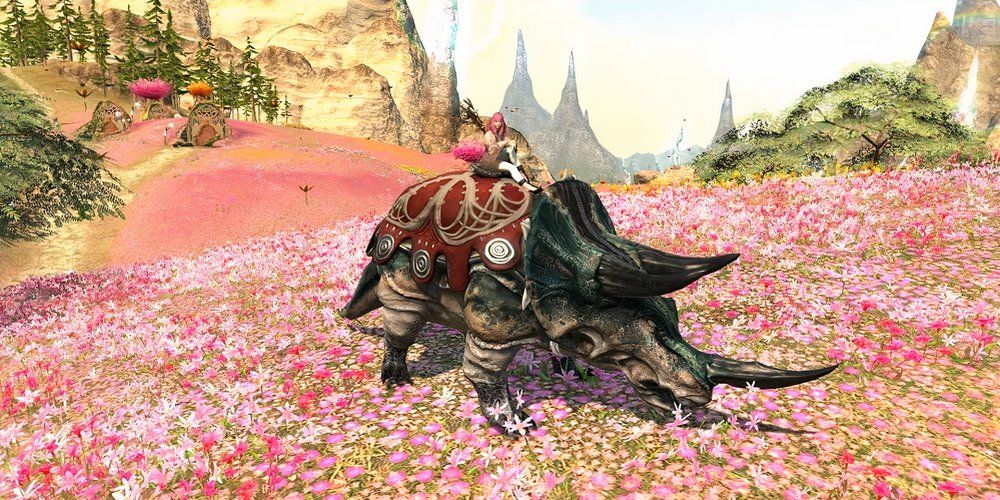 Triceratops mount in Final Fantasy 14