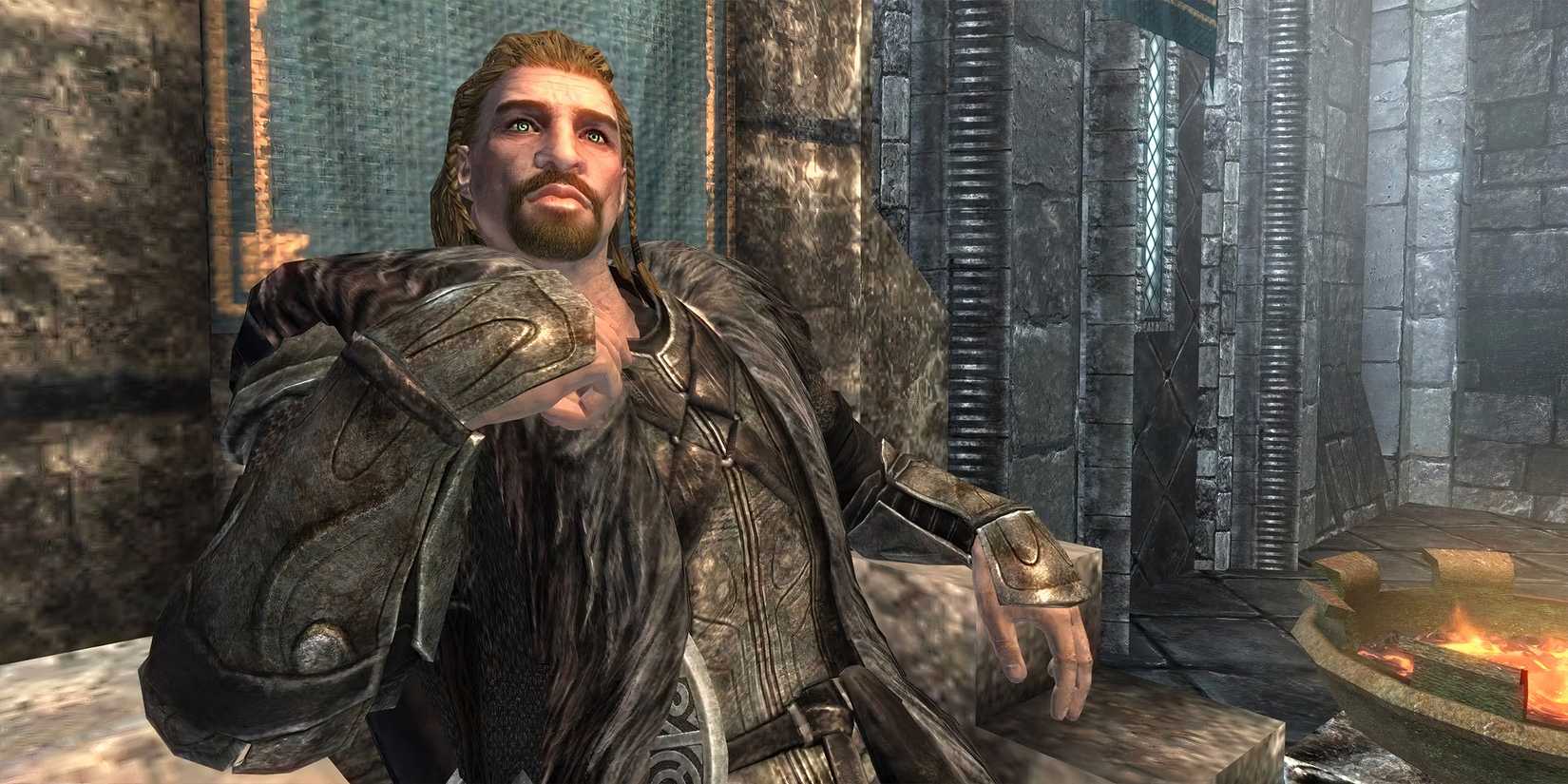 Ulfric Stormcloak on his throne in The Elder Scrolls 5 Skyrim