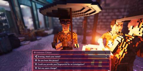 Talking to an NPC in Shadows of Doubt