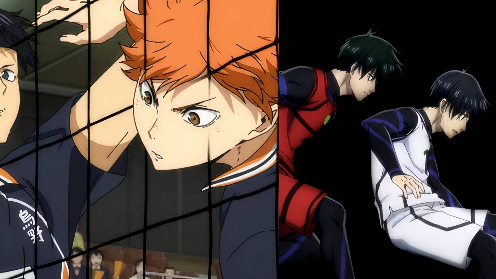 Hinata and Isagi playing with or against other players