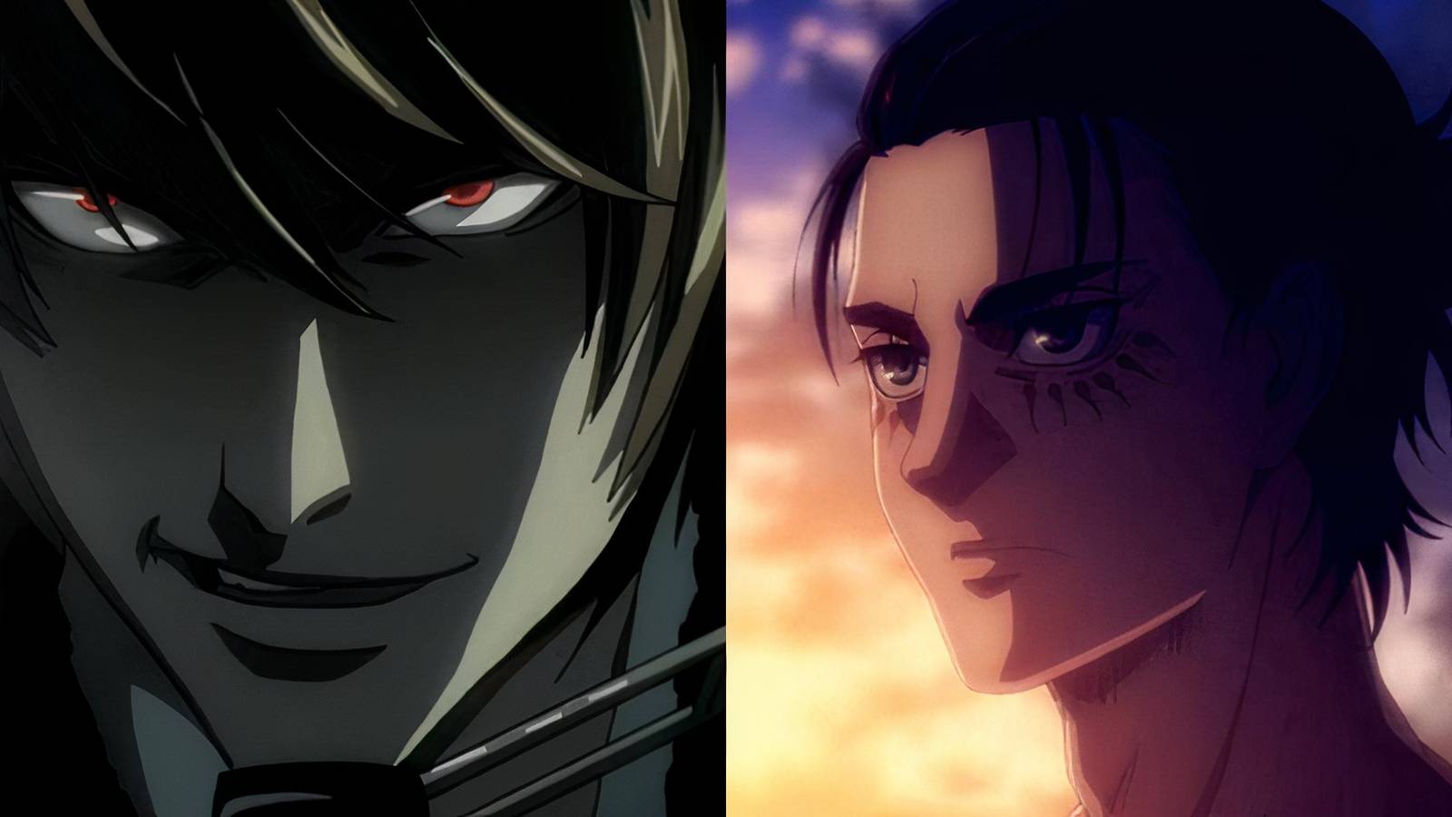 Light Yagami (left) Eren Jaeger (right)