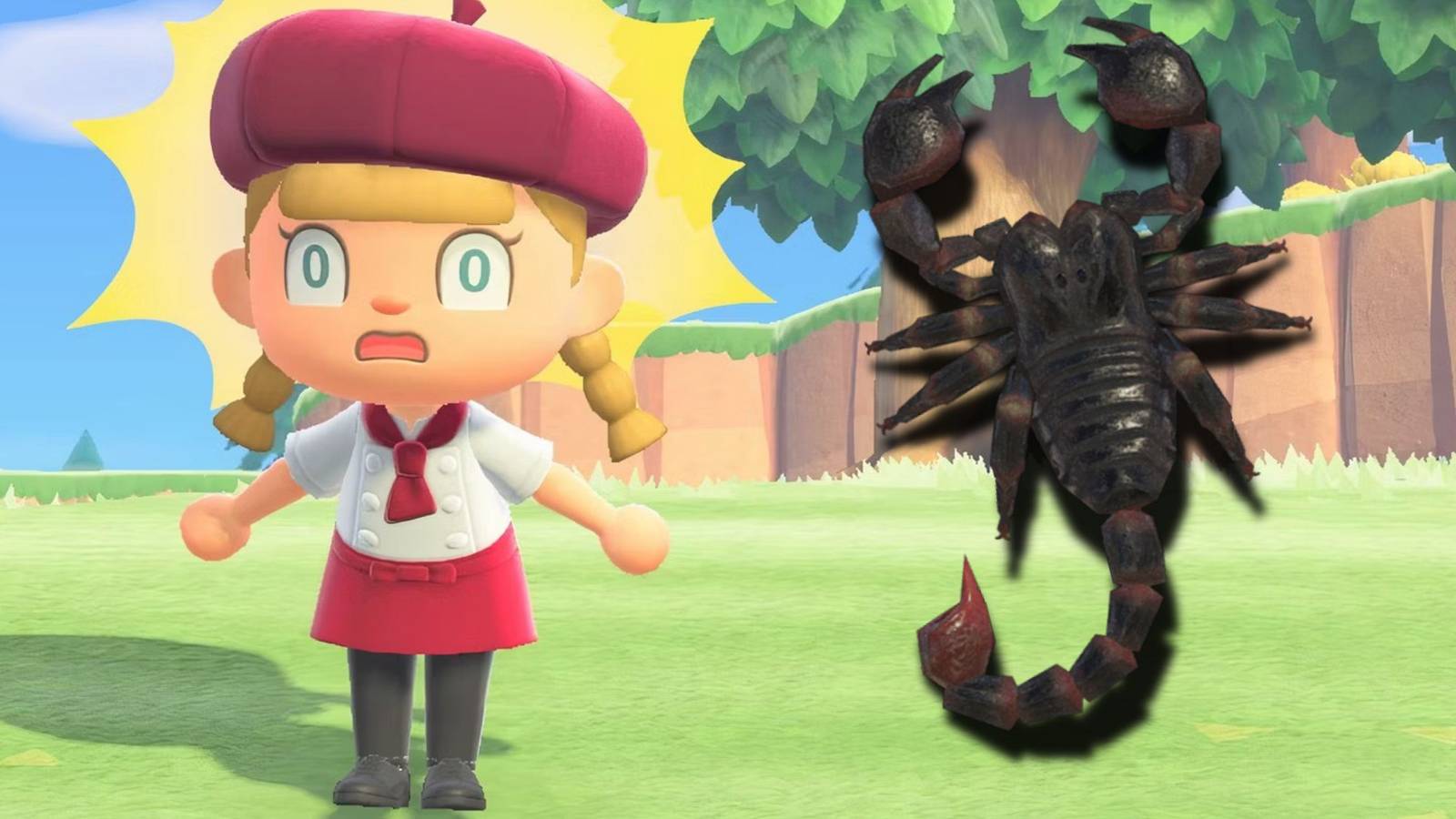 An Animal Crossing player discovered a new method of catching scorpions.