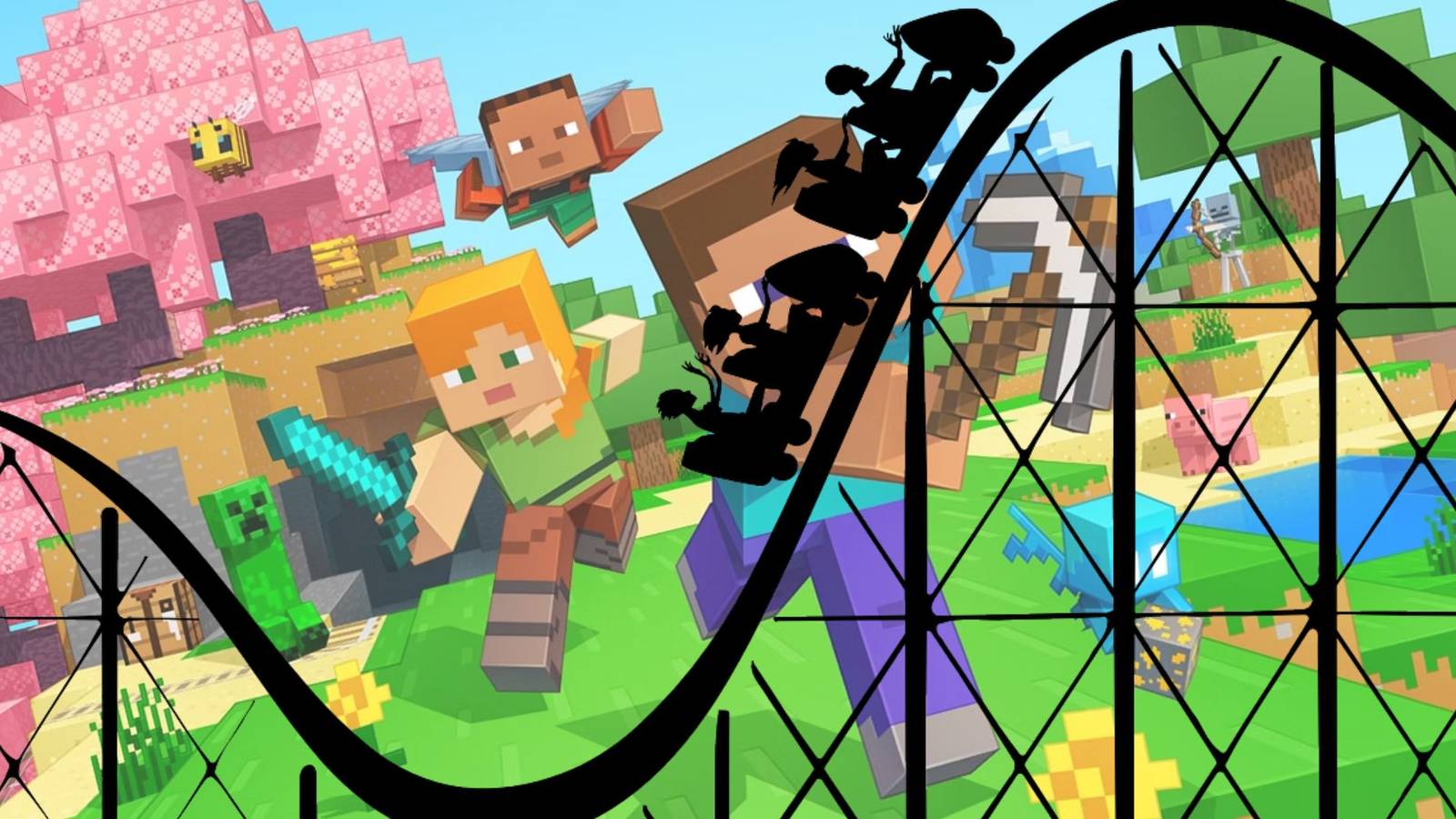 A Minecraft player built an impressive rollercoaster in the new snapshot.