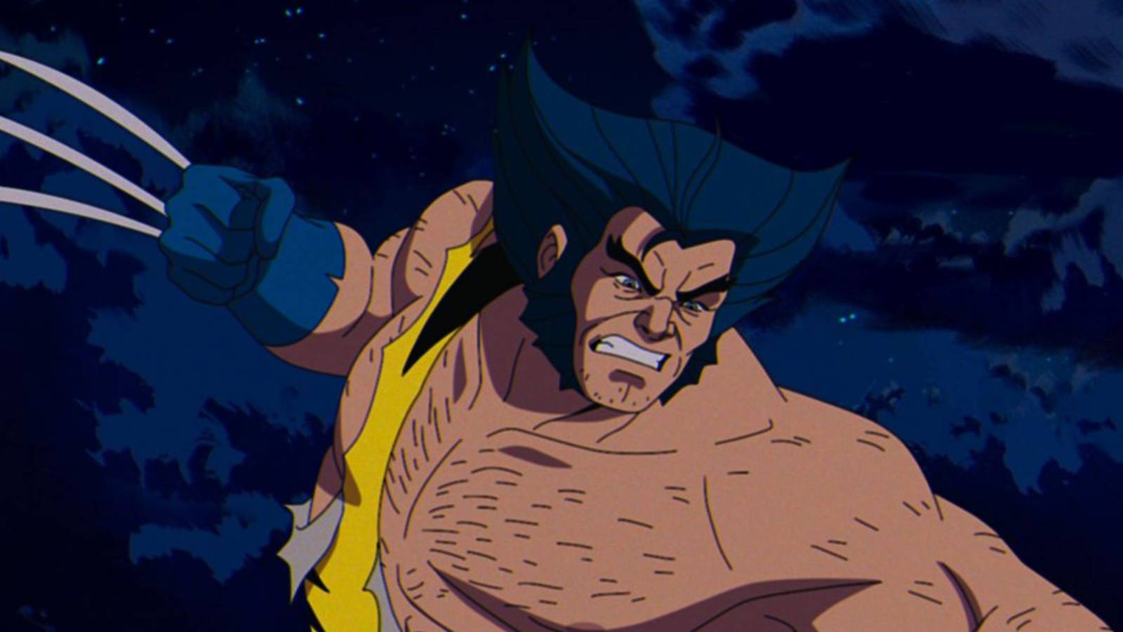 X-Men '97 depicting Wolverine shirtless, in a design that is much more accurate to comic books than Insomniac's interpretation of the character is.