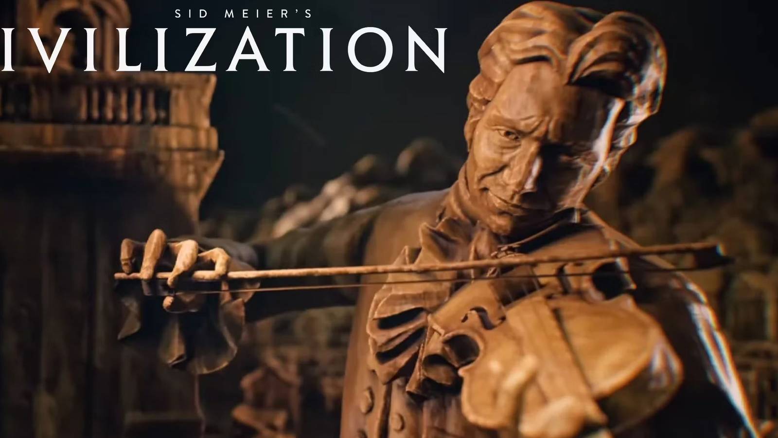 Screenshot from the reveal trailer for Civilization 7, highlighting excitement for the upcoming gameplay trailer and showcase.