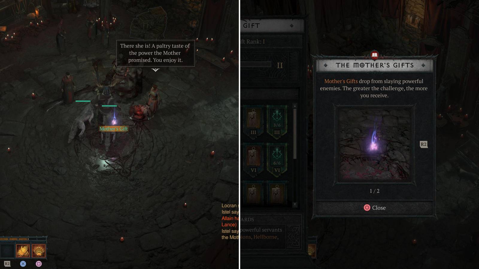 Mother's Gifts On The Ground & The Menu Explaining The Item 