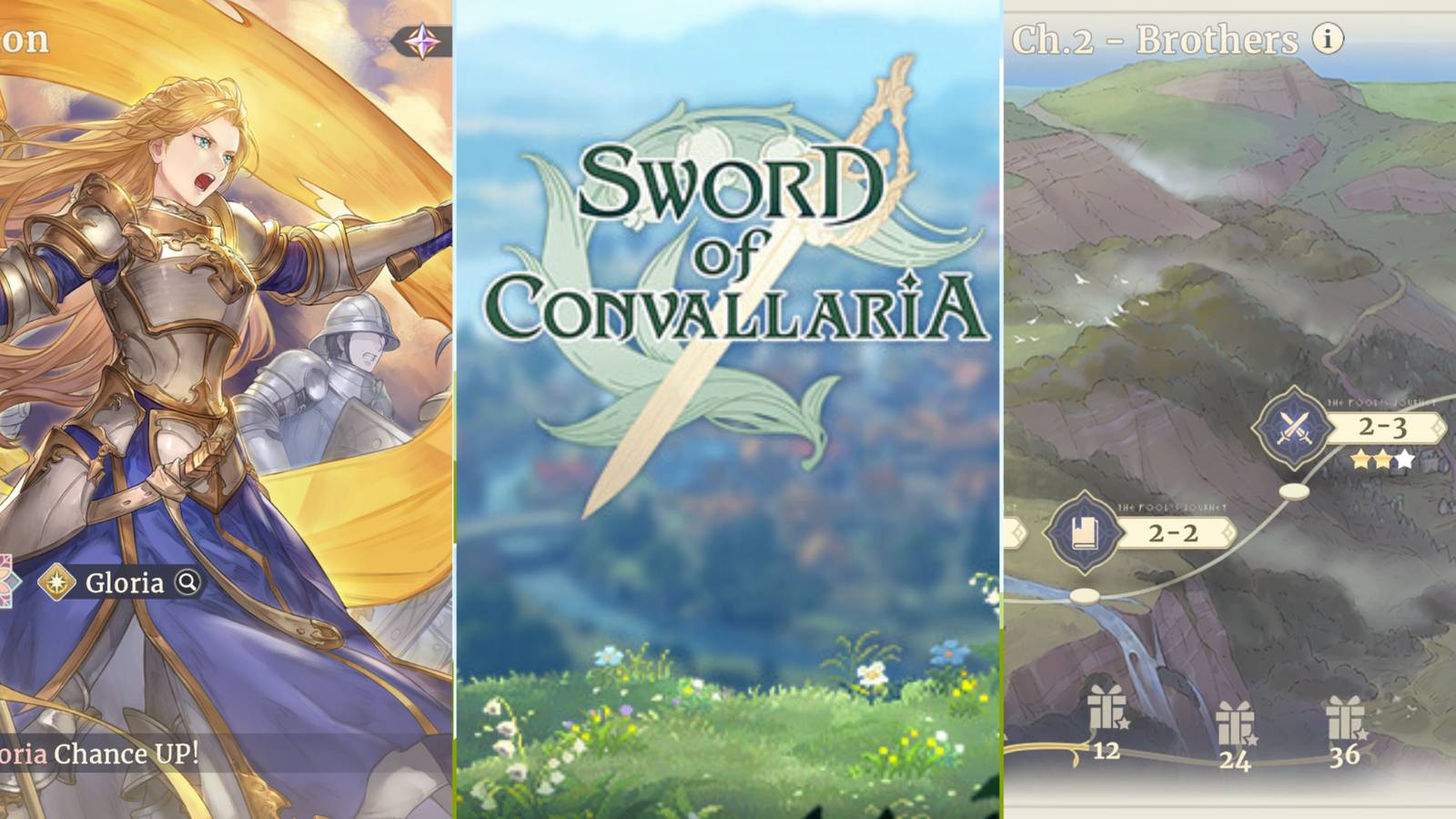 Gloria In The Summon Menu, The Logo, and The Main Quest Trail