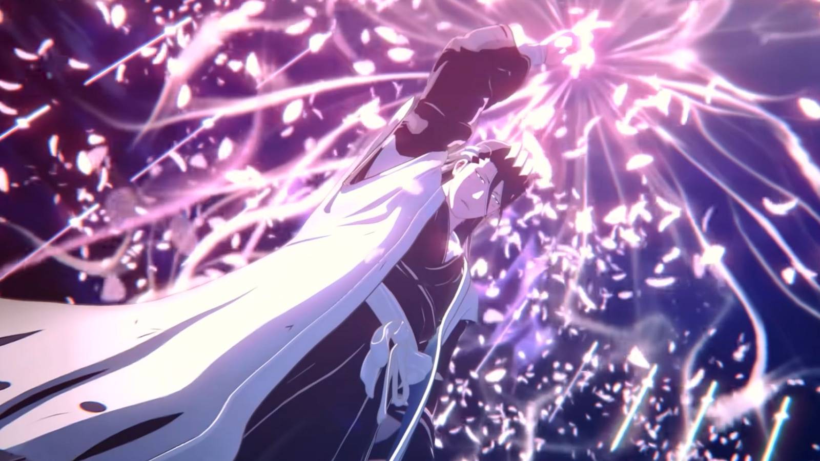 Byakuya Kuchiki unleashing his Bankai in the gameplay trailer for Bleach: Rebirth of Souls