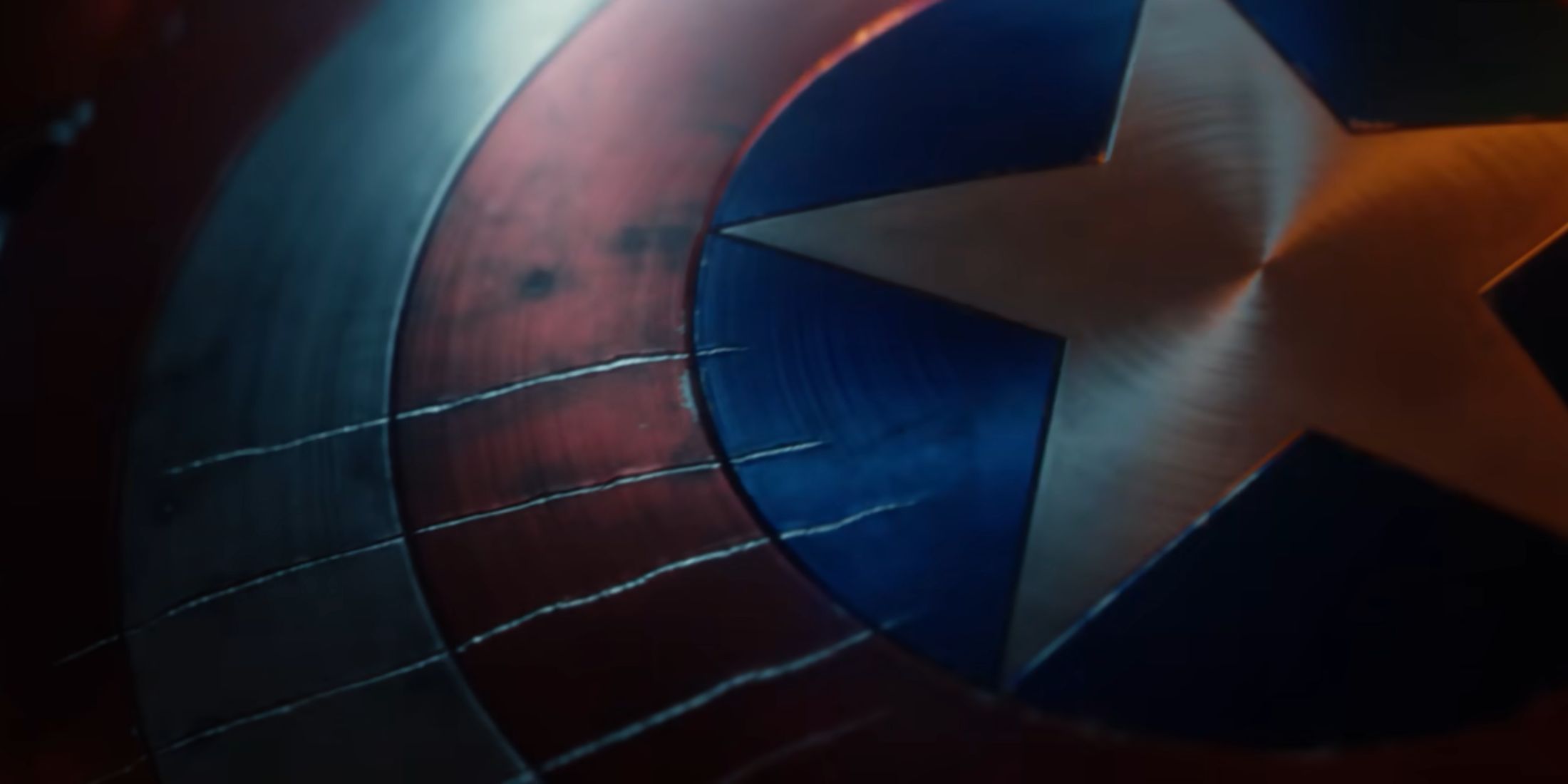 A scene from Marvel 1943: Rise of Hydra's story trailer which depicts Captain America's shield with claw marks from Black Panther