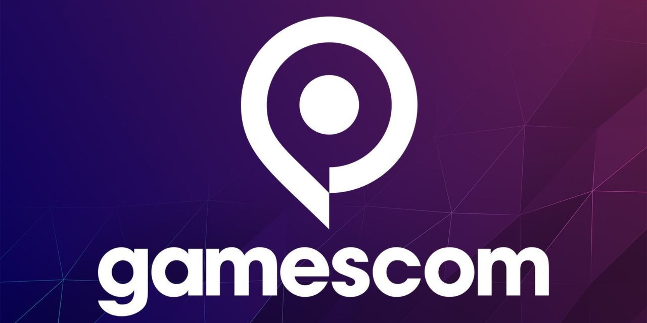 The Gamescom logo on a purple background