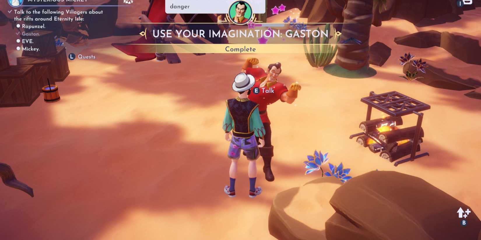 use your imagination gaston quest dreamlight valley